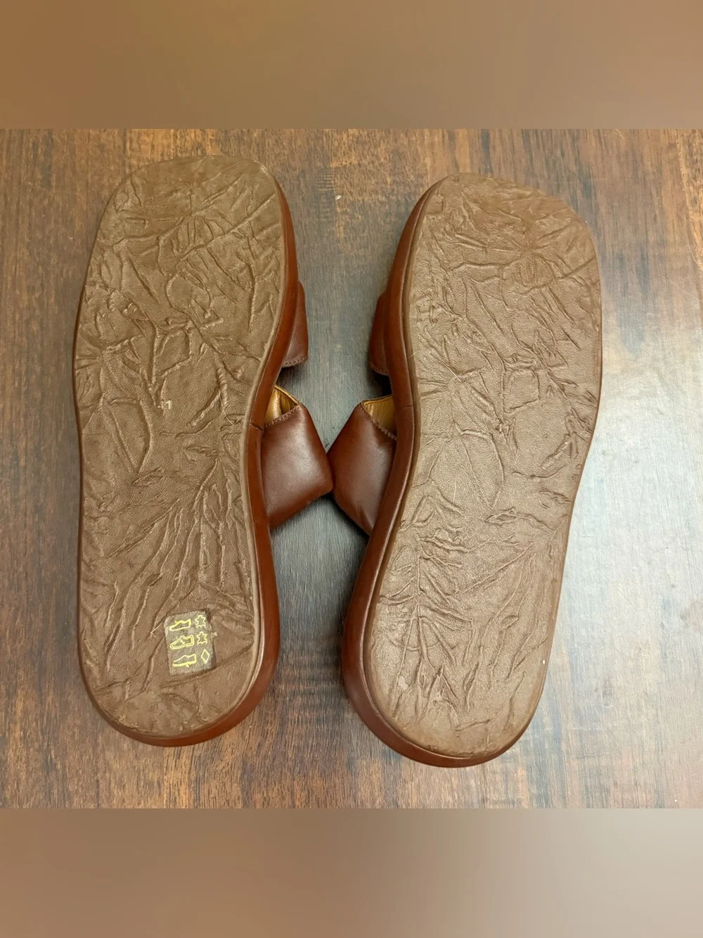 Eckhaus Latta Zee Leather Platform Slides in Brown Size US 10